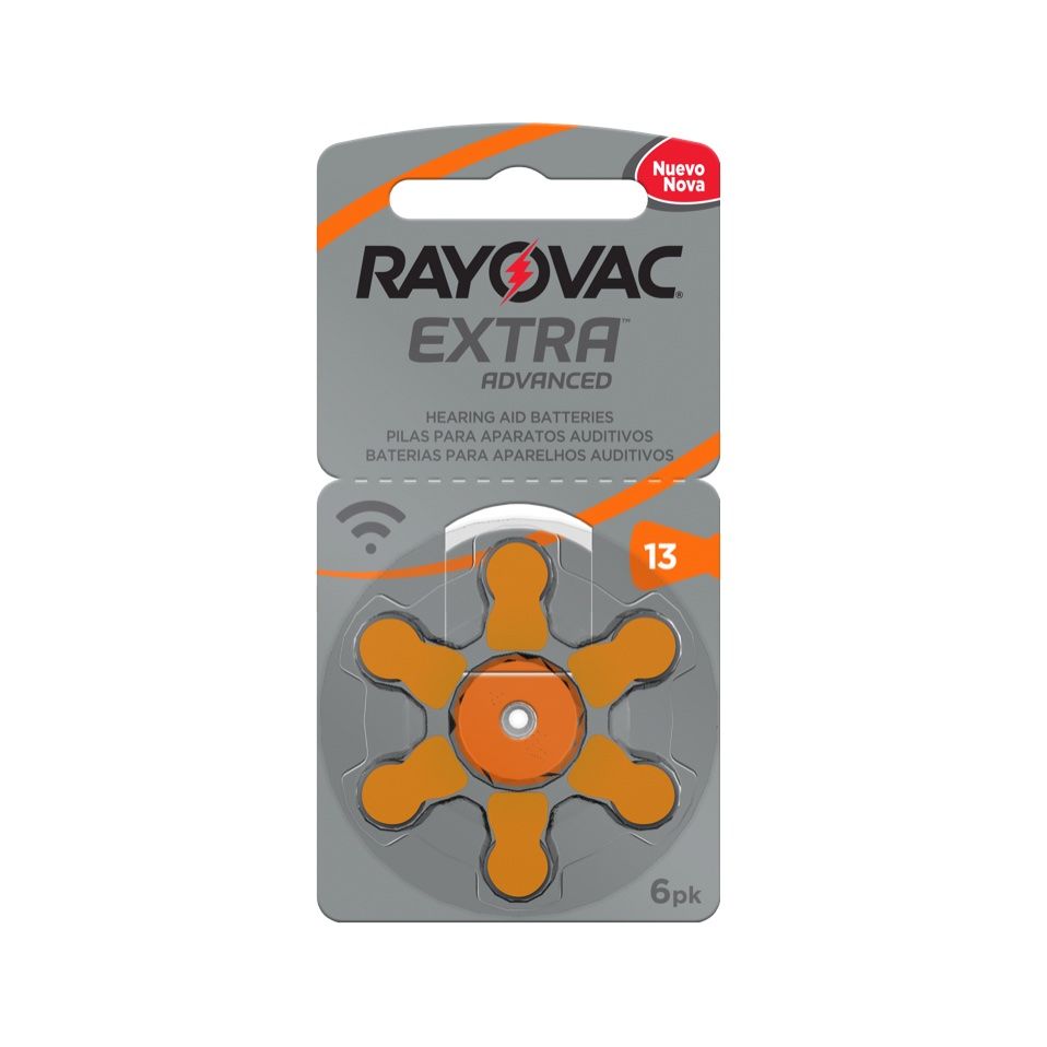 Pilas Rayovac Extra para audífonos 13 Naranja - Pack - TodOido